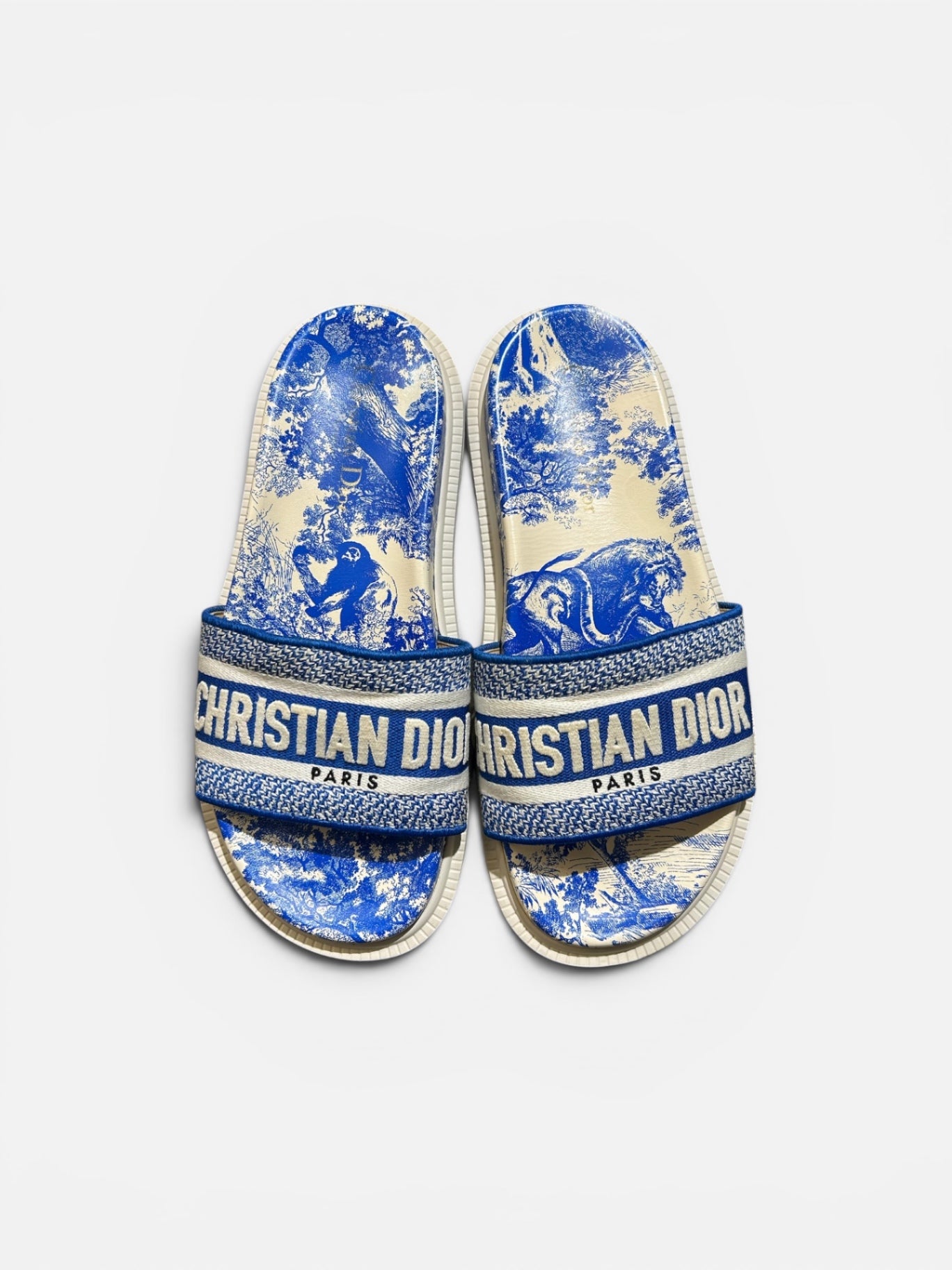 Christian Dior Zapatos 38 Blanco con detalles en azul