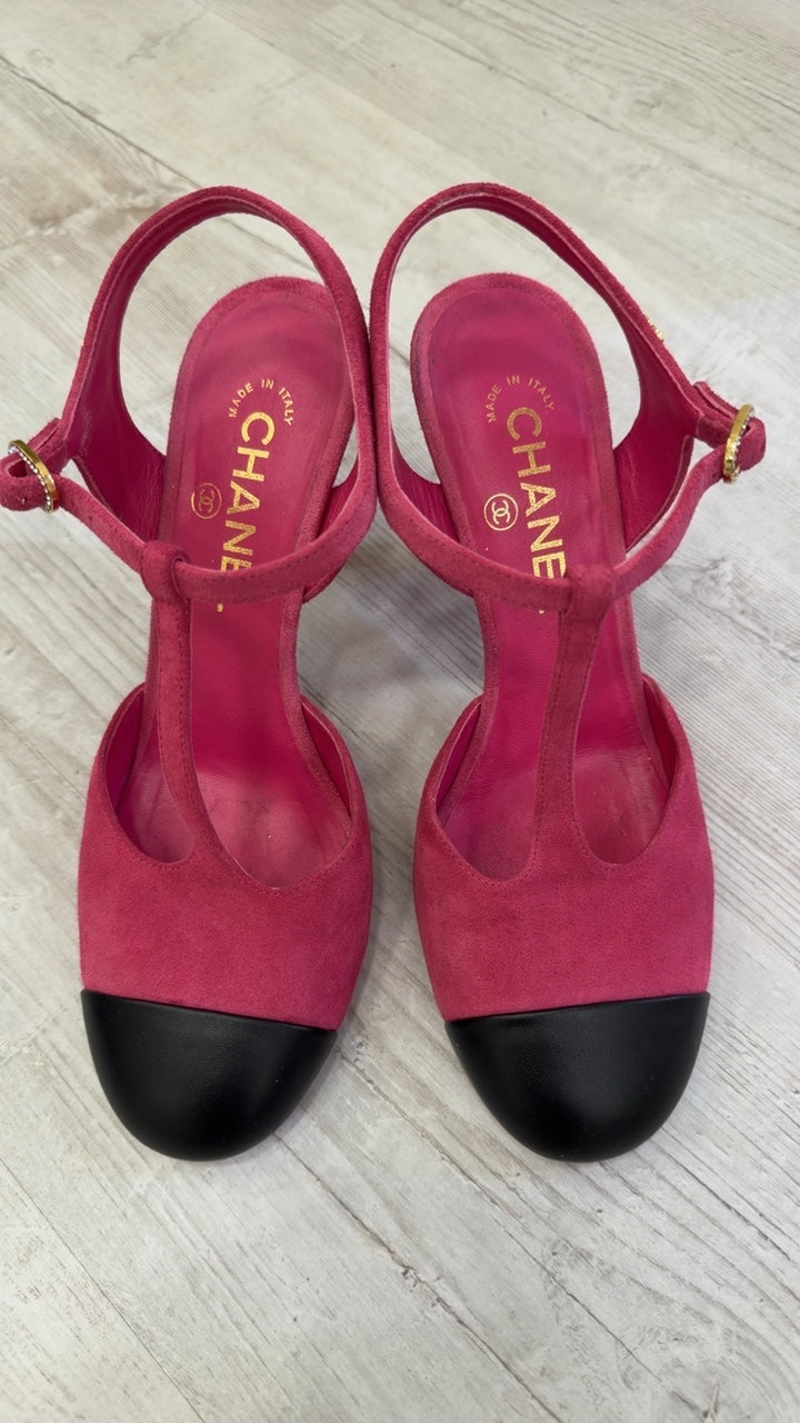 Chanel Zapatos 38 Pink and black