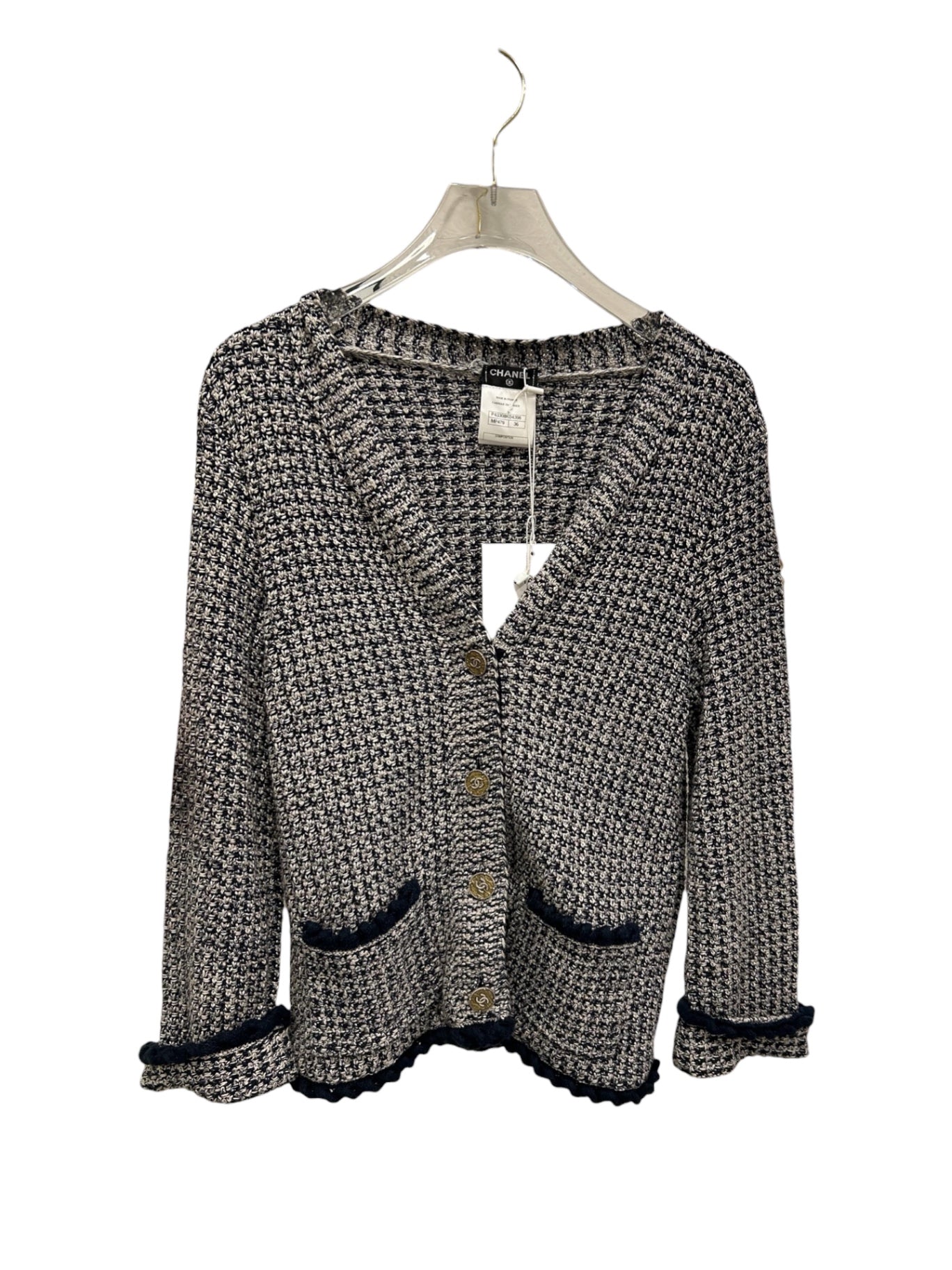 CHANEL Ropa 38 Black, White