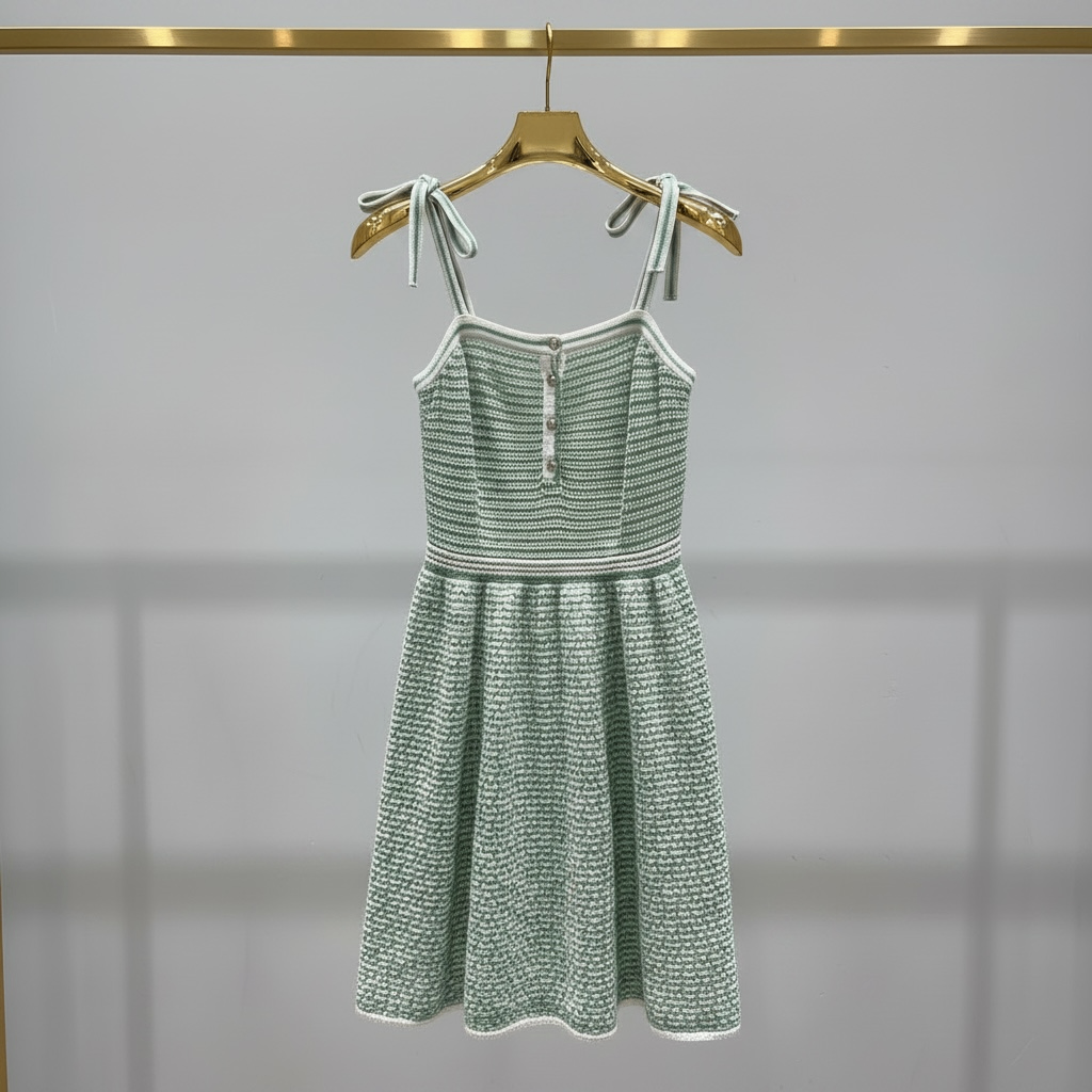 CHANEL Ropa de Mujer 36 Verde y Blanco