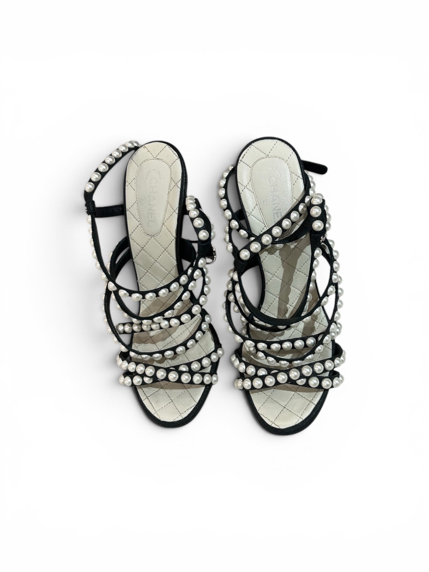 CHANEL Zapatos 38 Black and white