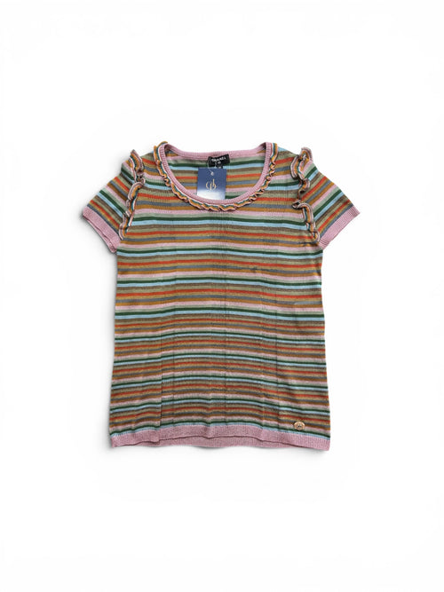 CHANEL Ropa 34 Multicolor (pink, orange, green, blue, and brown stripes)