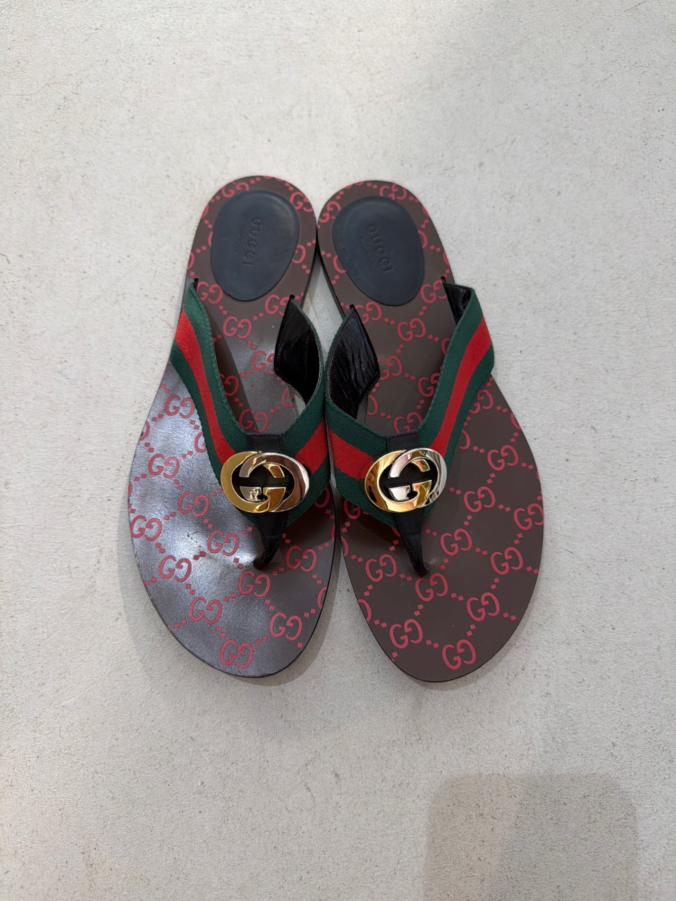Gucci Zapatos 41 Black, Green, Red, Gold
