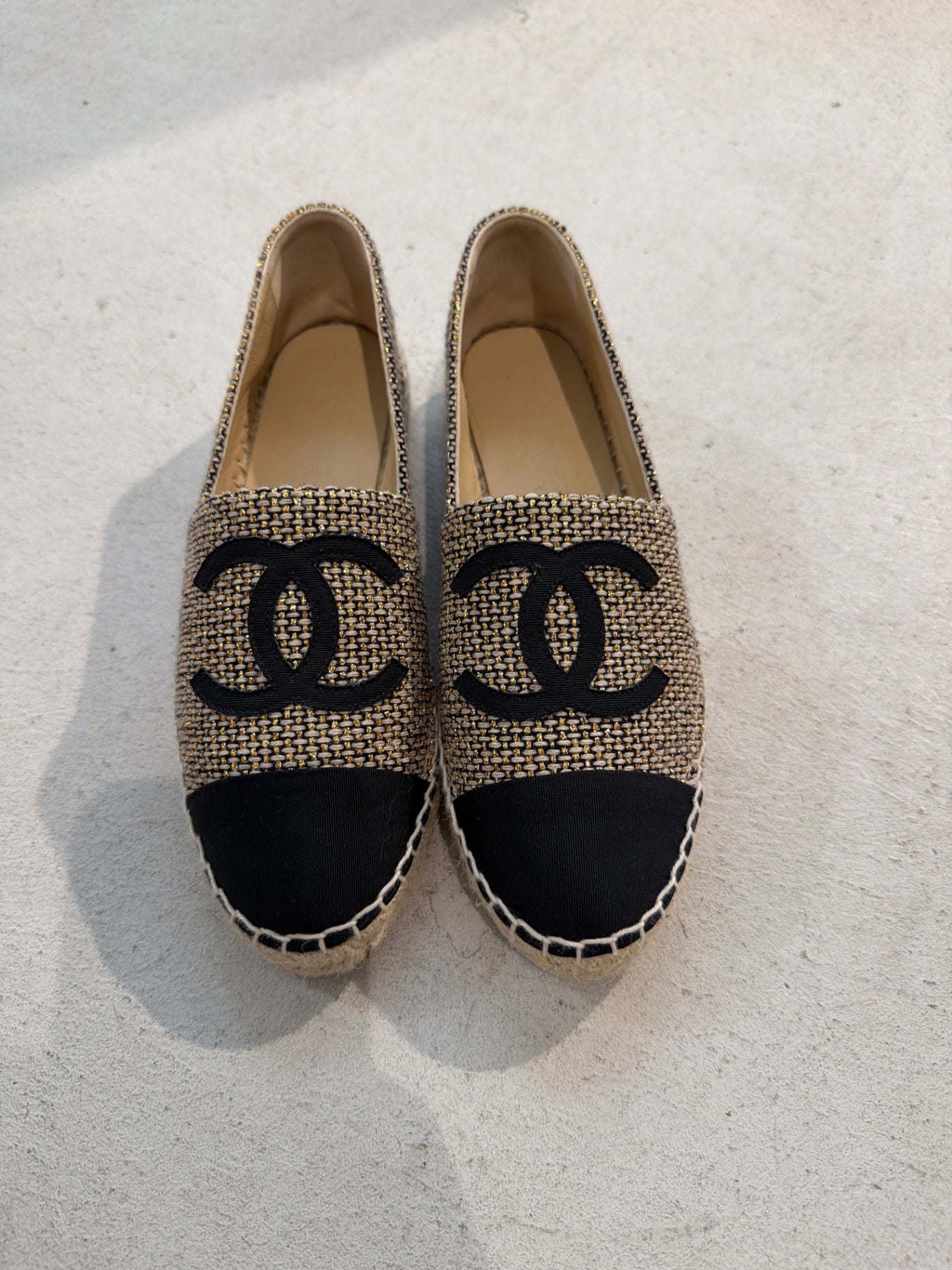 Chanel Zapatos 38 Beige y negro