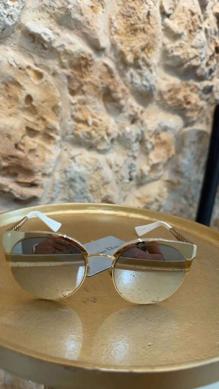 Christian Dior Accesorios Gold and white