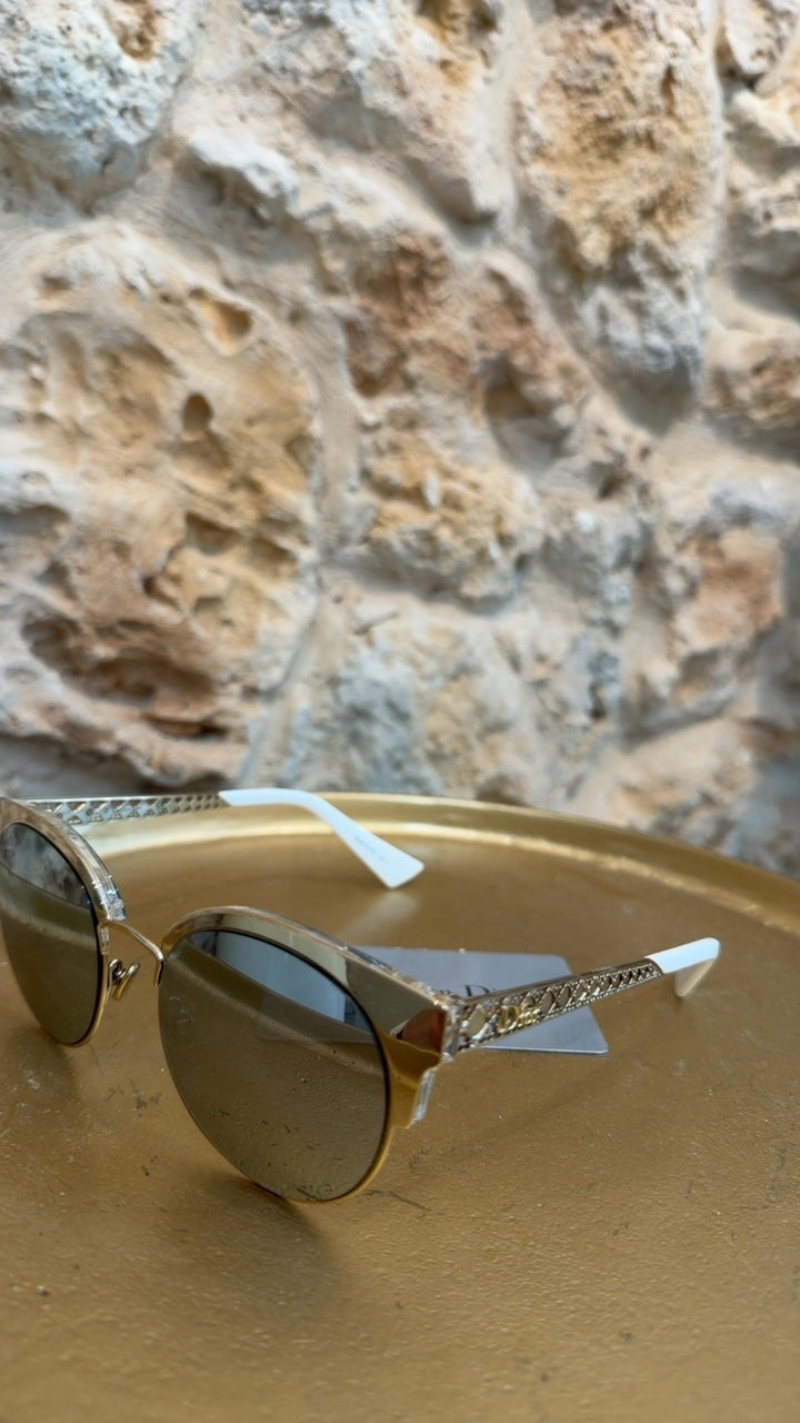 Christian Dior Accesorios Gold and white