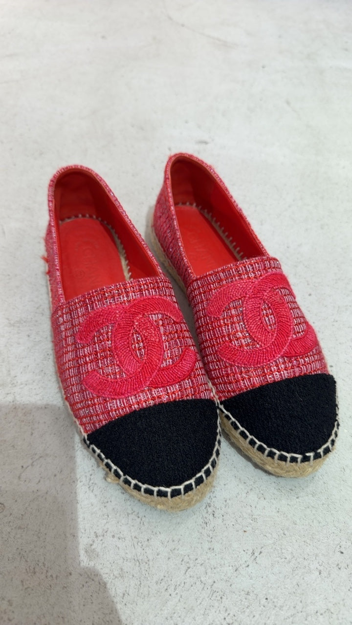 Chanel (logo visible) Zapatos de mujer 38 Rojo y negro