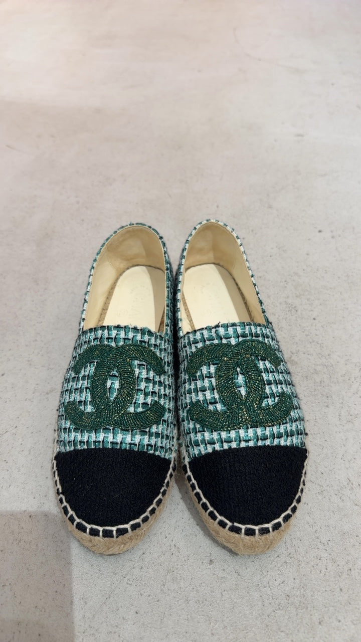 Chanel Zapatos de mujer No visible Verde y negro