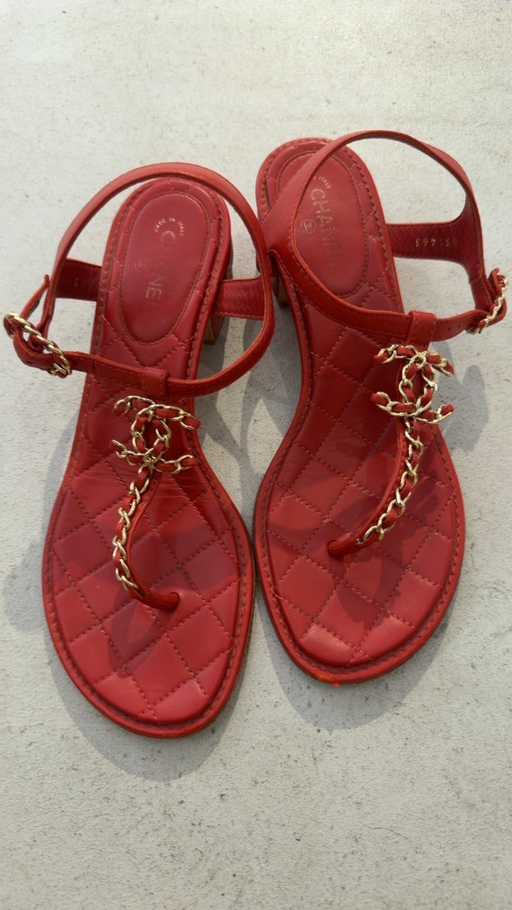Chanel Zapatos 37,5 Red