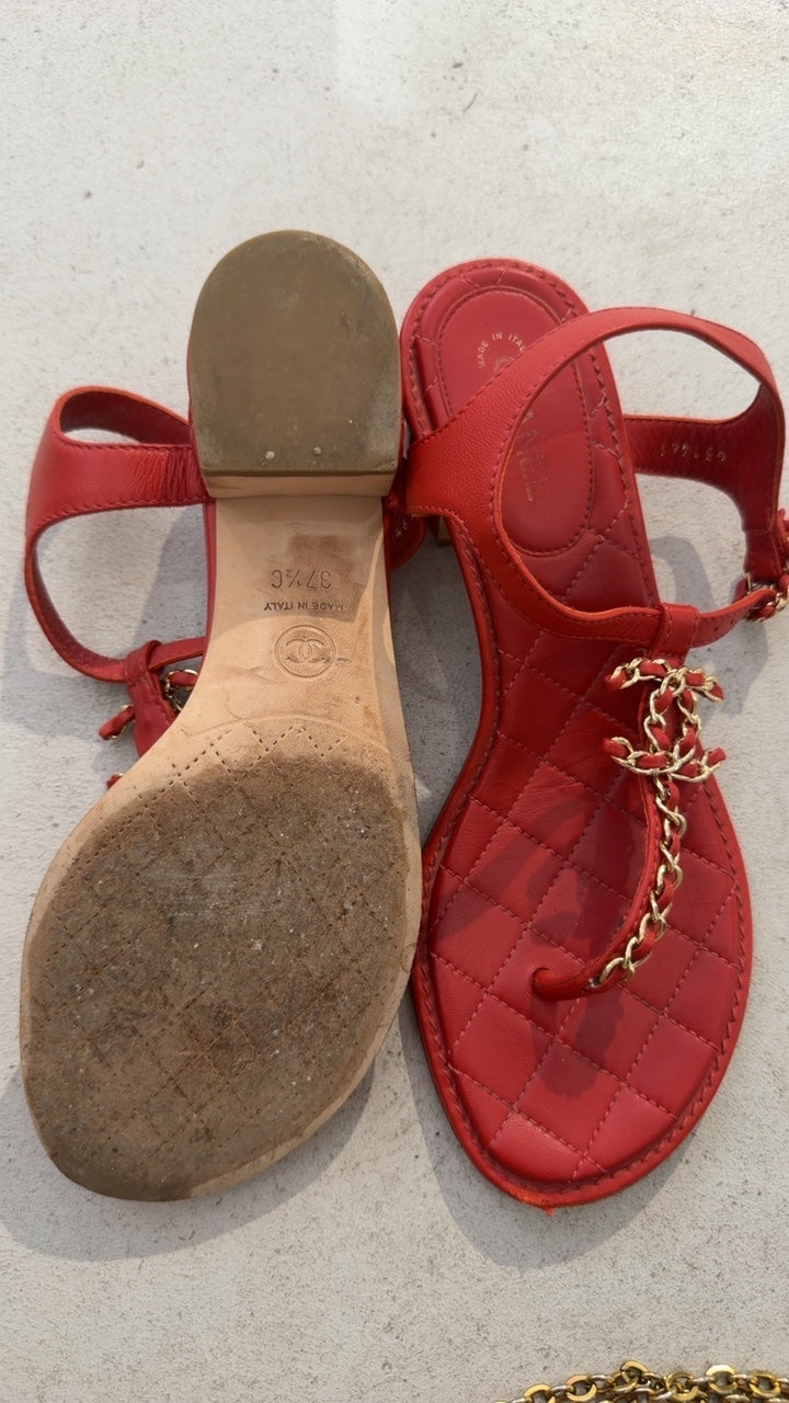 Chanel Zapatos 37,5 Red