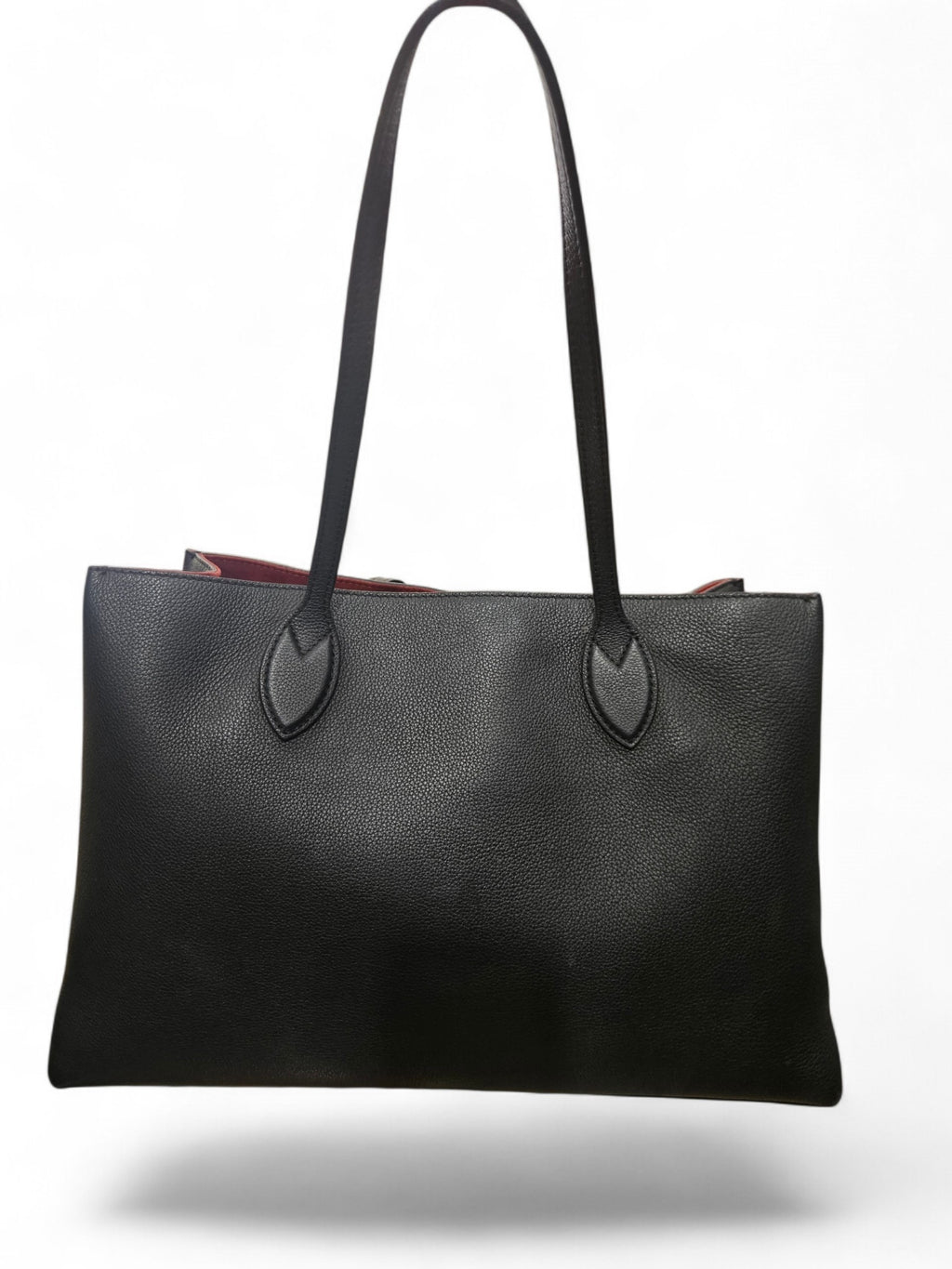 Louis Vuitton Lockme Shopper; golden emblem; Negro; Red line inside 