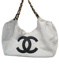Chanel Beach Hobo Coco Bolsos de mujer Large White