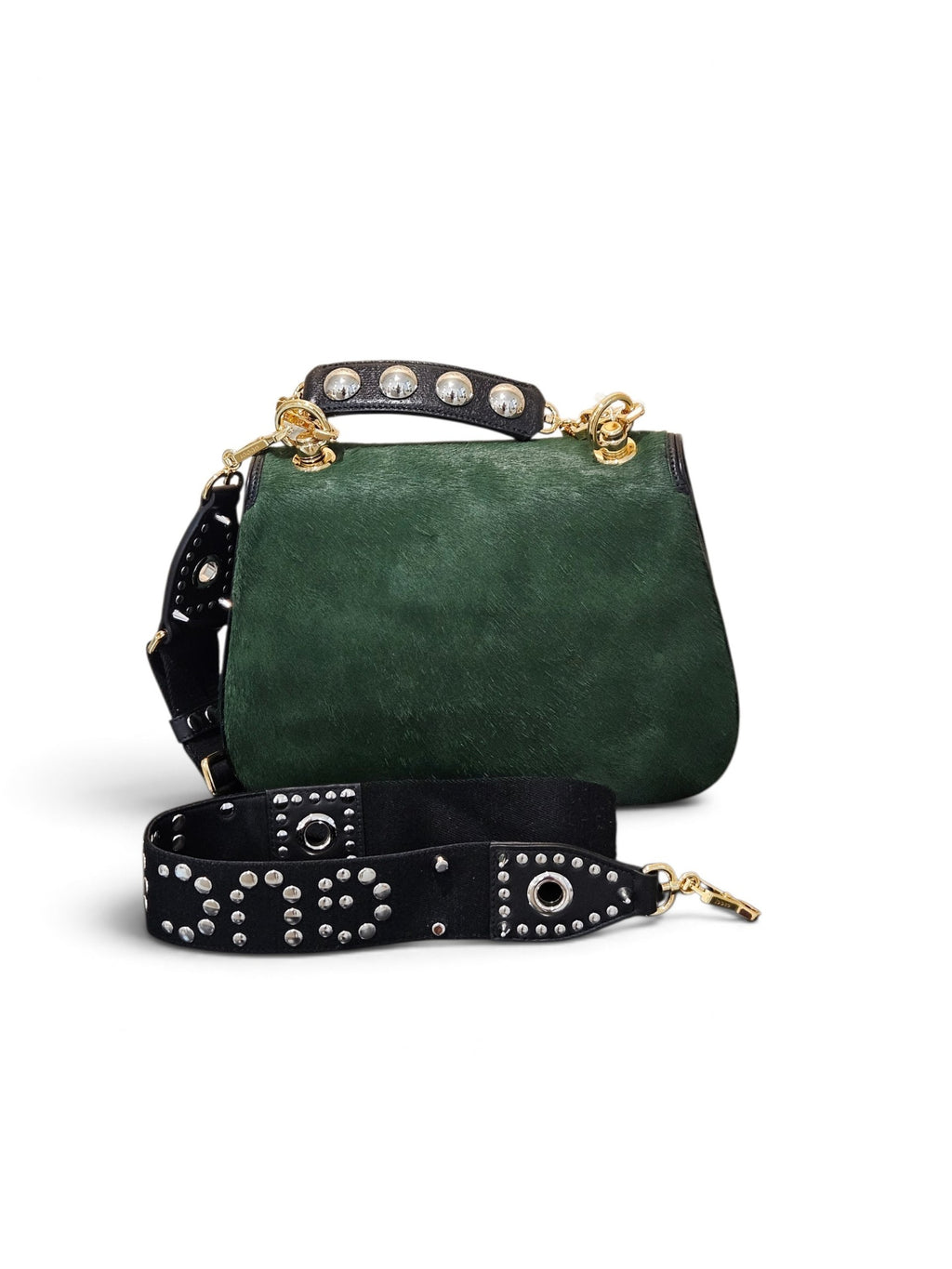 Gucci Emerald Pony Hair Medium Blondie Flap Bag Bolsos Verde