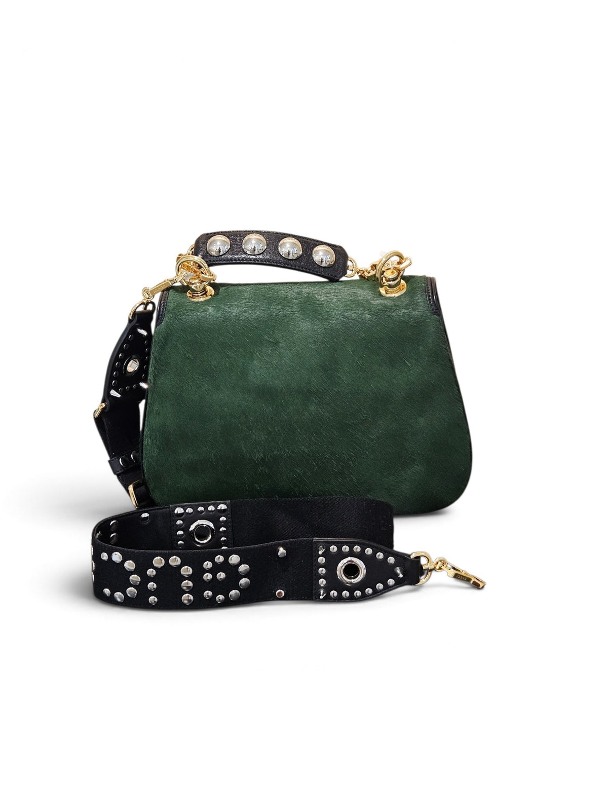Gucci Emerald Pony Hair Medium Blondie Flap Bag Bolsos Verde