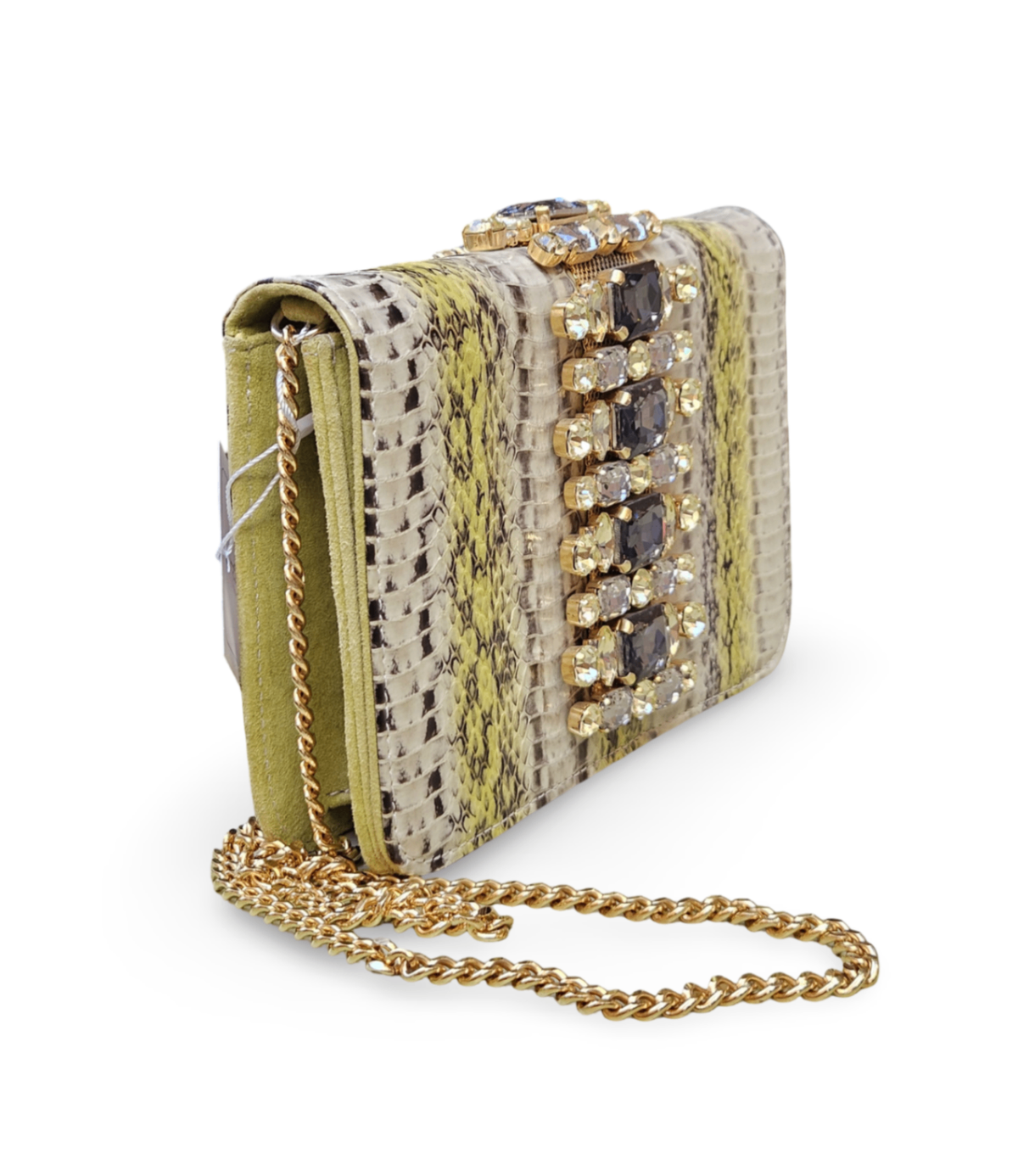 Emanuela Caruso Capri Python Crystal-Embellished Shoulder Bag