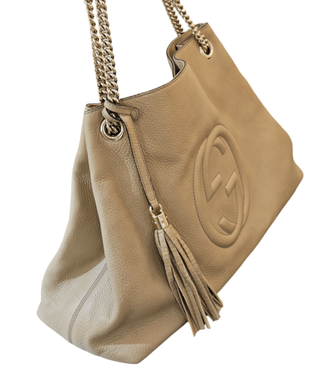 Gucci Soho Chain Shoulder Bag Bolsos de mujer Large Beige