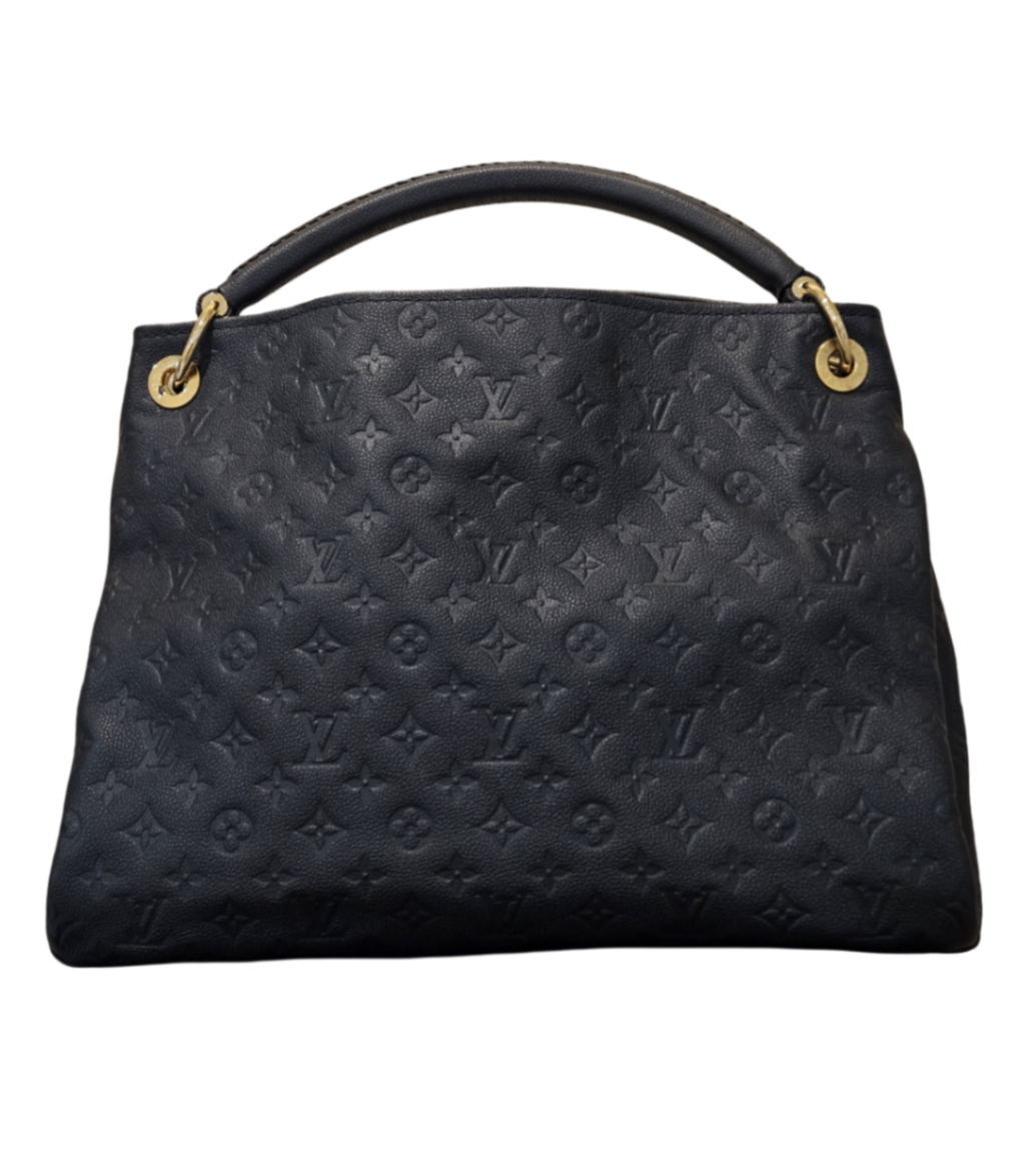 Louis Vuitton Artsy MM Hobo Bag (Black Monogram Empreinte Leather with Braided Handle) Bolsos de mujer Negro