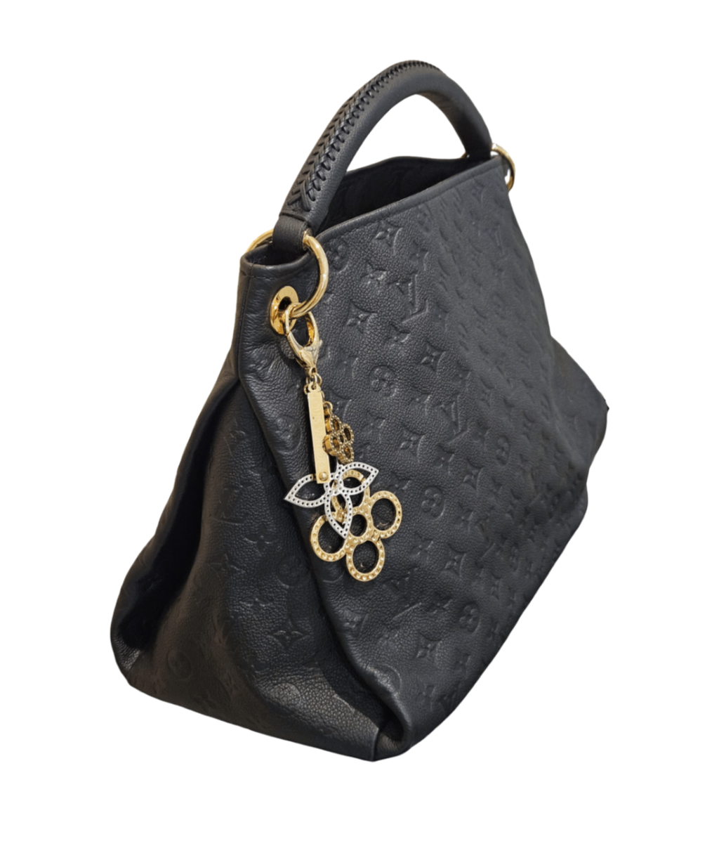 Louis Vuitton Artsy MM Hobo Bag (Black Monogram Empreinte Leather with Braided Handle) Bolsos de mujer Negro