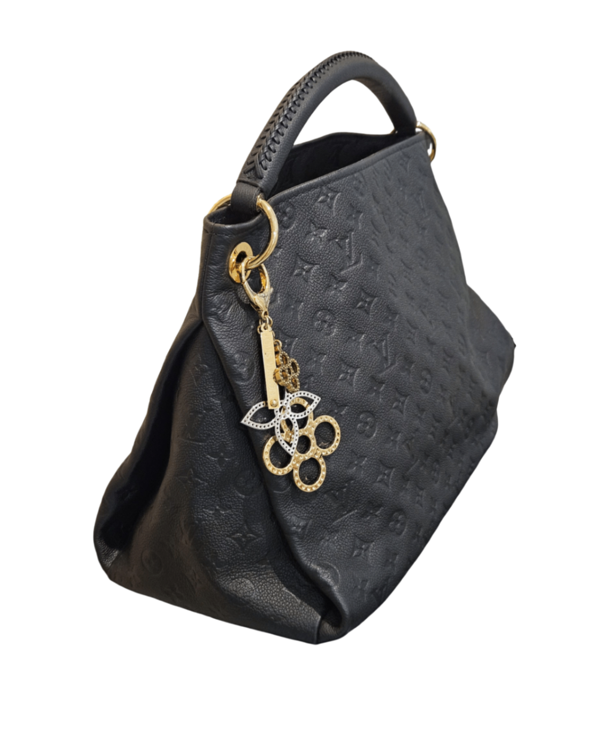 Louis Vuitton Artsy MM Hobo Bag (Black Monogram Empreinte Leather with Braided Handle) Bolsos de mujer Negro