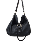 Gucci Interlocking G Hobo Bag (Black Grained Leather with Braided Details) Bolsos de mujer Negro