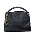 Louis Vuitton Artsy MM Hobo Bag (Black Monogram Empreinte Leather with Braided Handle) Bolsos de mujer Negro