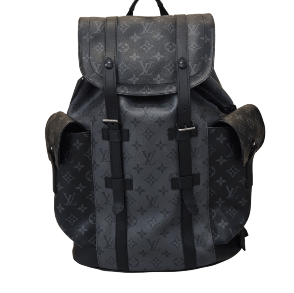  Louis Vuitton Christopher PM Monogram Eclipse Backpack Bolsos Gris/Negro