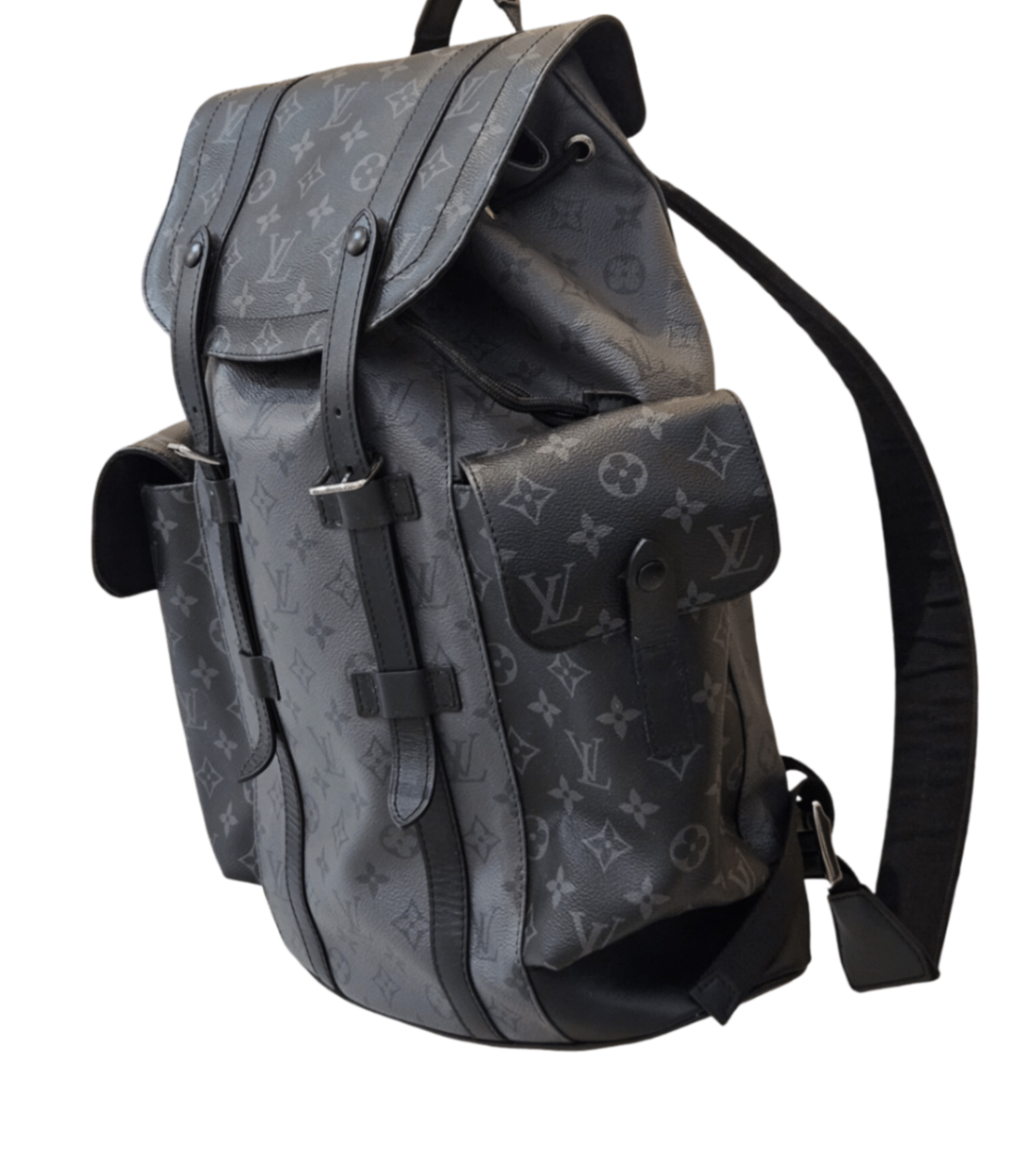 Louis Vuitton Christopher PM Monogram Eclipse Backpack Bolsos Gris/Negro