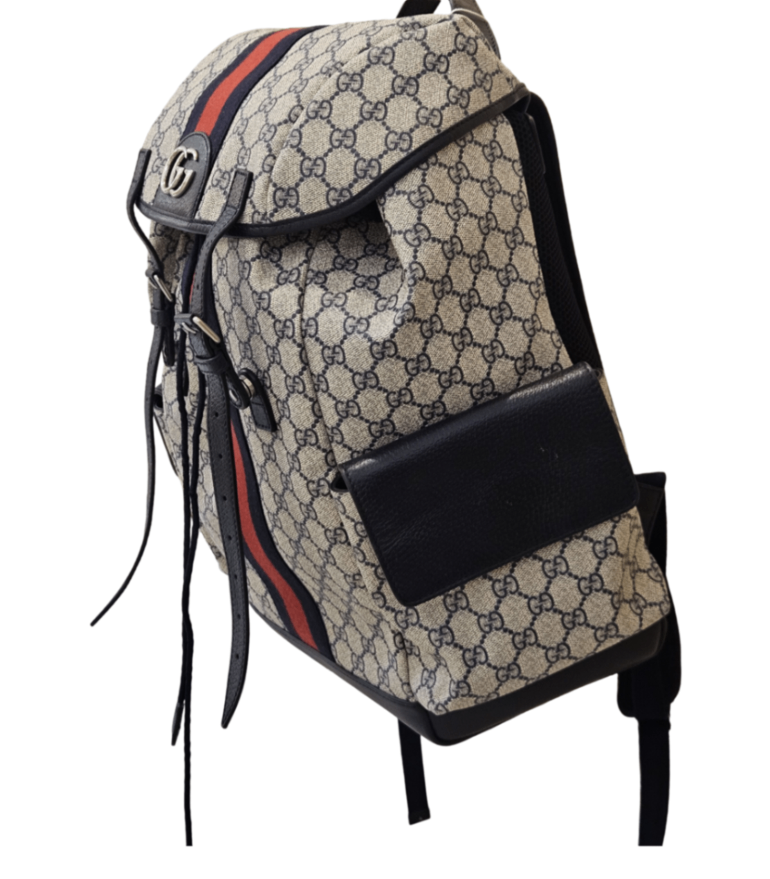 Gucci Medium Ophidia GG Supreme Backpack Bolsos Beige y negro