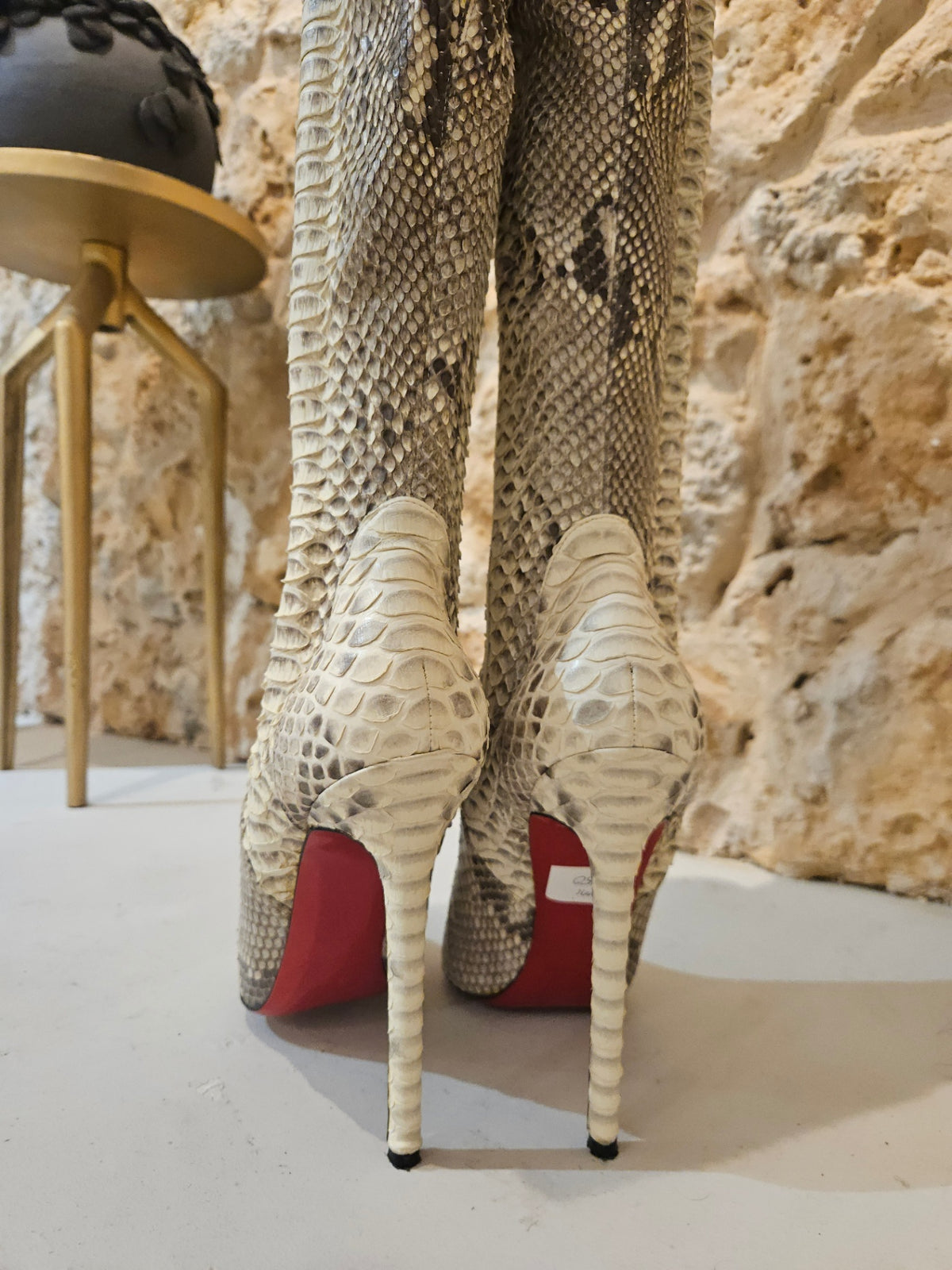 Christian Louboutin Python Over-the-Knee Boots size 41