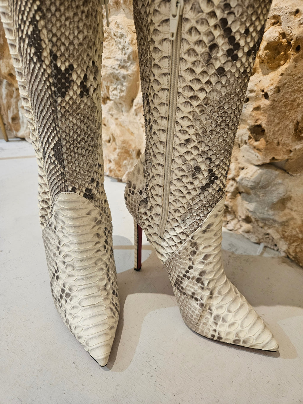 Christian Louboutin Python Over-the-Knee Boots size 41