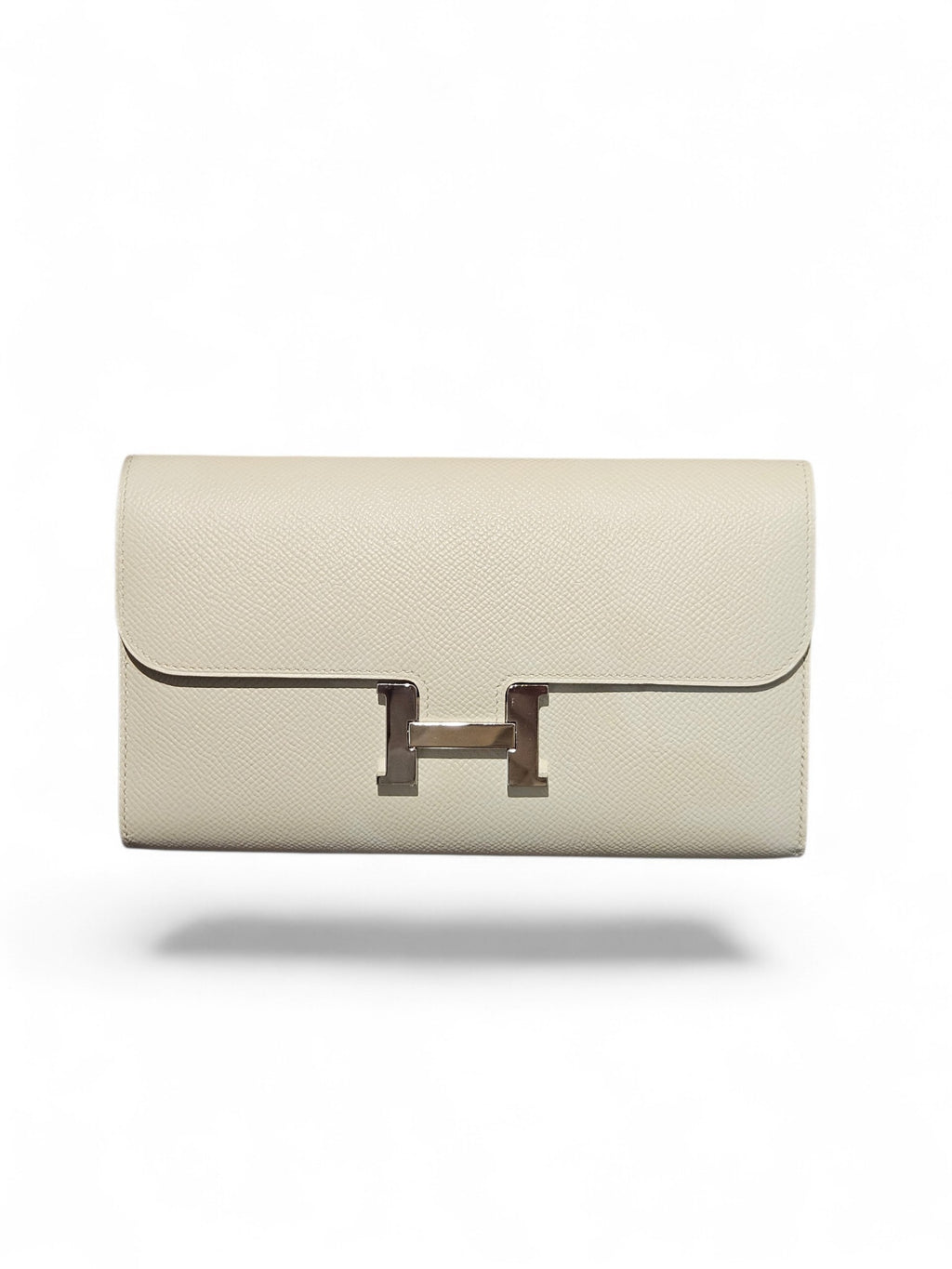 Hermès Constance Long Wallet in Epsom Leather (Craie / Palladium Hardware)