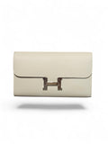 Hermès Constance Long Wallet in Epsom Leather (Craie / Palladium Hardware)