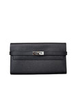 Hermès Kelly Long Wallet in Black Epsom Leather (Palladium Hardware)