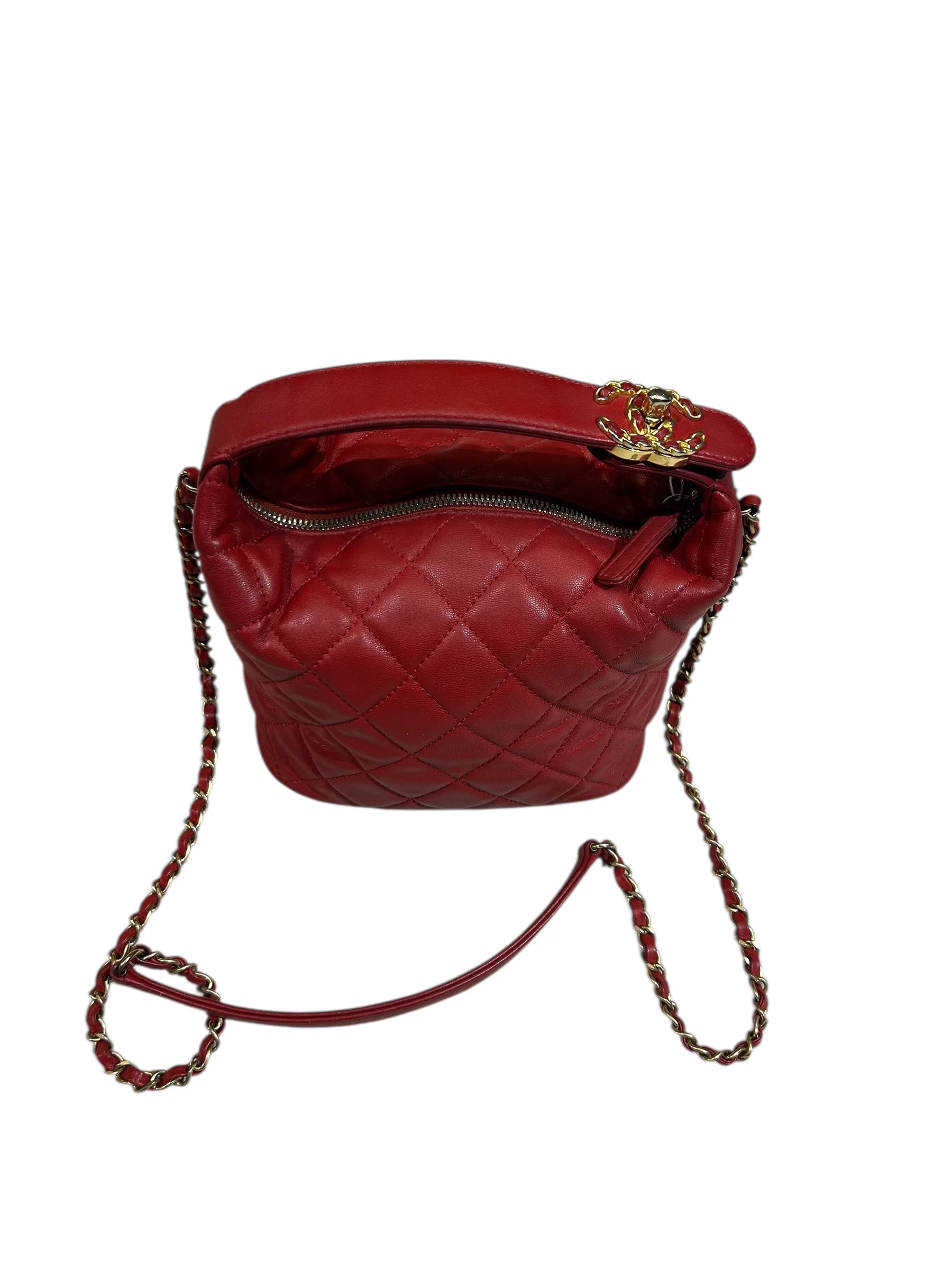 Chanel 2019 Quilted Caviar Top Handle Satchel