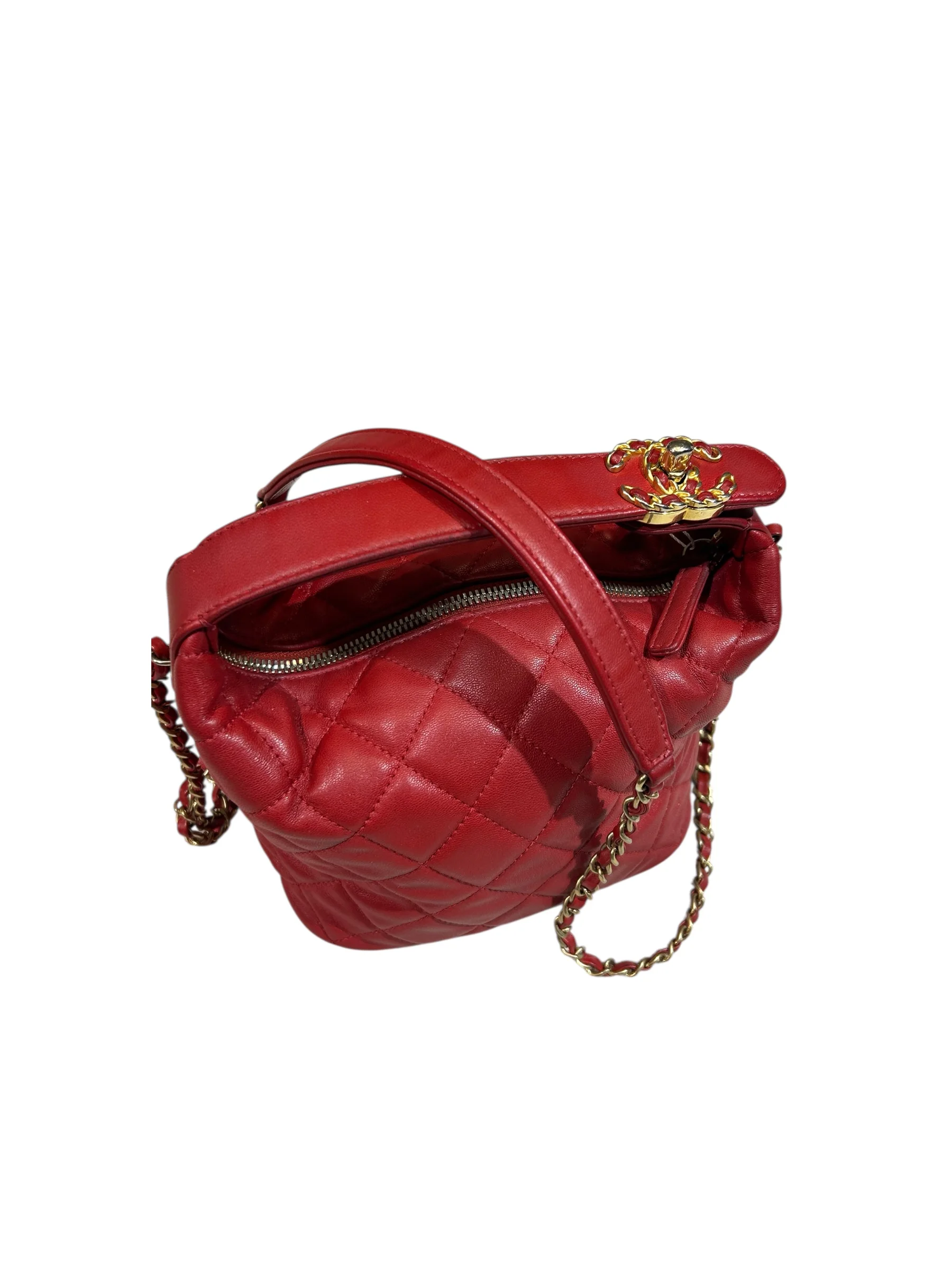 Chanel 2019 Quilted Caviar Top Handle Satchel